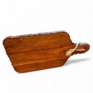 Rustic Wooden Cutting Board with Rope Handle